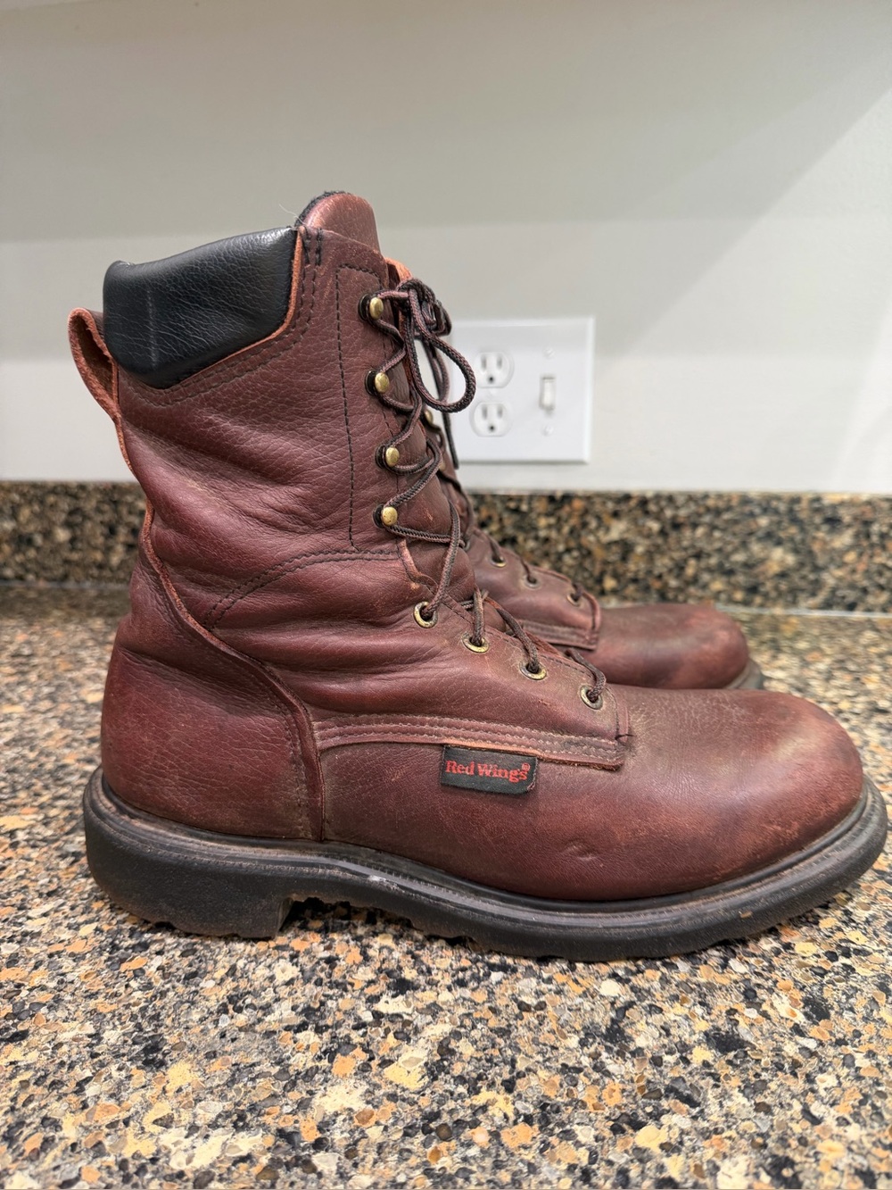 Men's Brown red wing supersole Leather Work Boots 10 EE